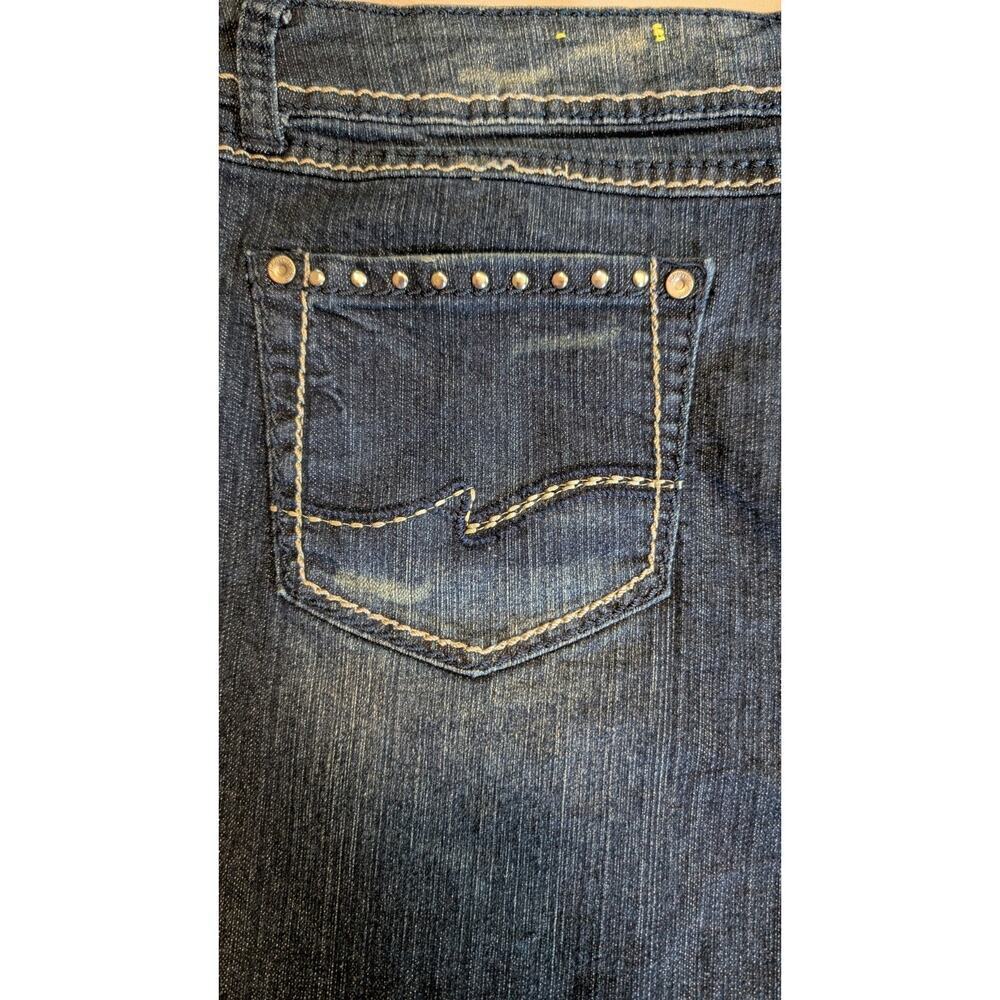 Almost Famous Distressed Stretch Denim Mini Skirt Pockets Plus Size 22 - Picture 8 of 10